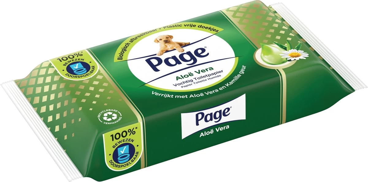 Page Vochtig Toiletpapier - 12 X 38 Stuks - Aloë Vera Vochtig Wc Papier - Voordeelverpakking - Afbeelding 8