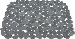 Merkloos Gootsteenmat - 40x30 Cm - Papillon Kiezels Grijs