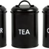 Mercury Haus Voorraadbussen Koffie, Thee En Suiker - Zwart