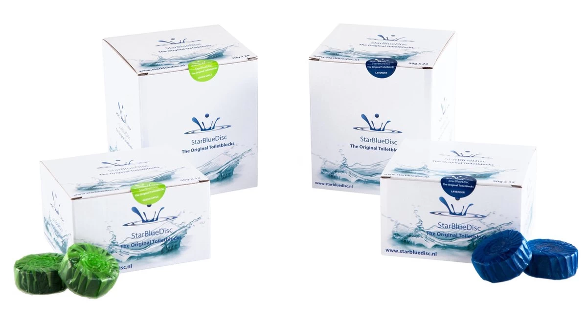 StarBlueDisc 12 Stuks Toiletblokjes Halfjaar Verpakking Blauw - Afbeelding 4