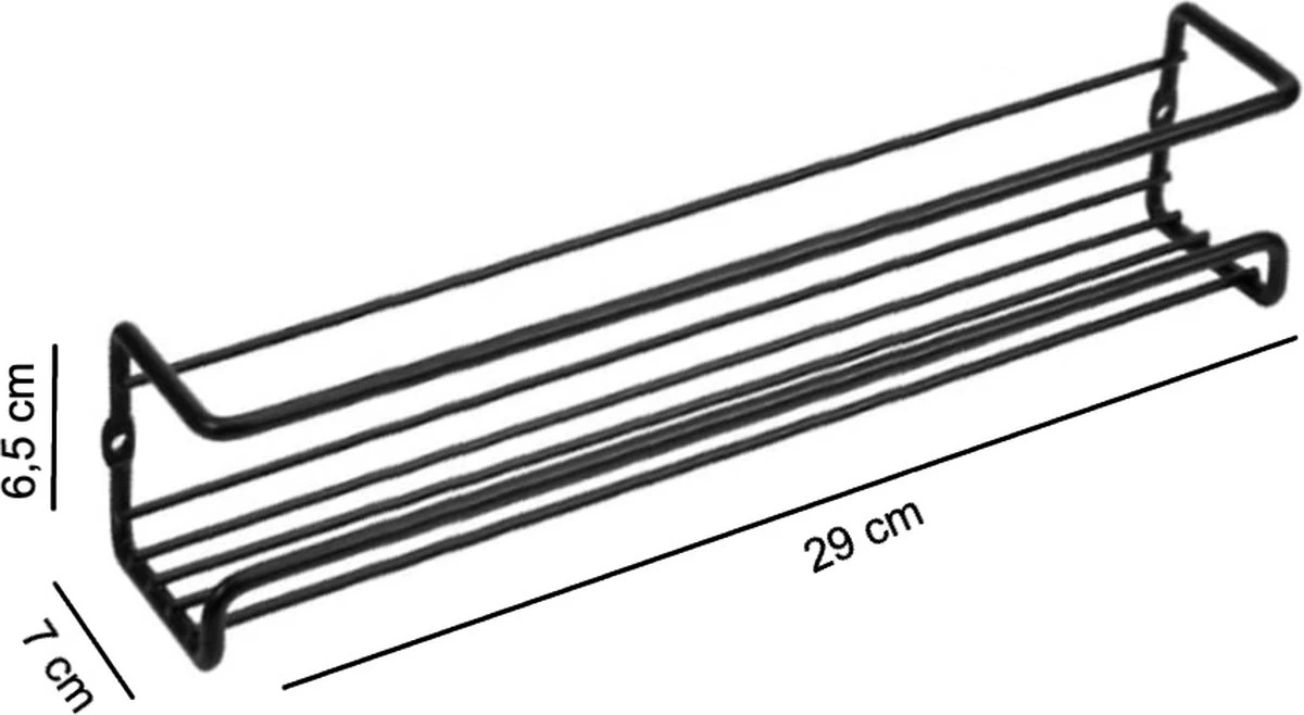 Kruidenrek Ophangbaar Kruidenpotjes Wandrek Organizer Keuken Accessoires - Zwart - Geschikt Voor Bijna Alle Kruidenpotjes - Afbeelding 8