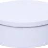 Merkloos Wit Rond Koekblik Opbergblik/bewaarblik 18 Cm - Witte Voorraadblikken/koekblikken - Snoeptrommels/koektrommels