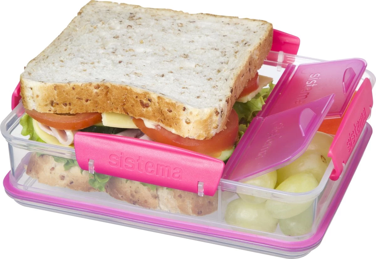Sistema To Go Snackdoos Snack Attack Duo - Roze- 975 Ml - Afbeelding 4