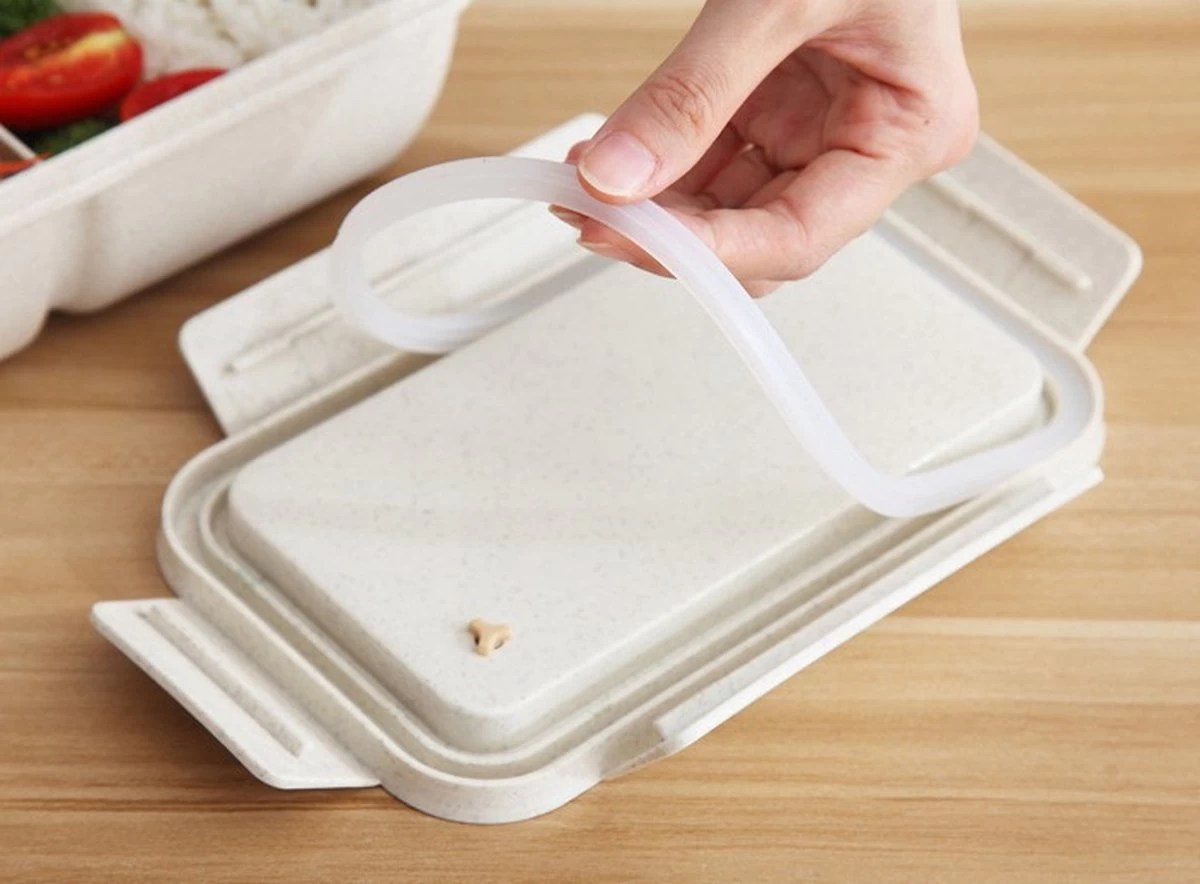 BentoBros® Duurzame Bento Box - Broodtrommel - Lunchtrommel - Lunchbox - Lunchset Voor Kinderen - Brooddoos - Duurzaam Hout - Inclusief Bestek - Voor Volwassenen En Kinderen - 0,85 Liter - Geschikt Voor Magnetron, Vriezer En Vaatwasser - Groen - Afbeelding 6