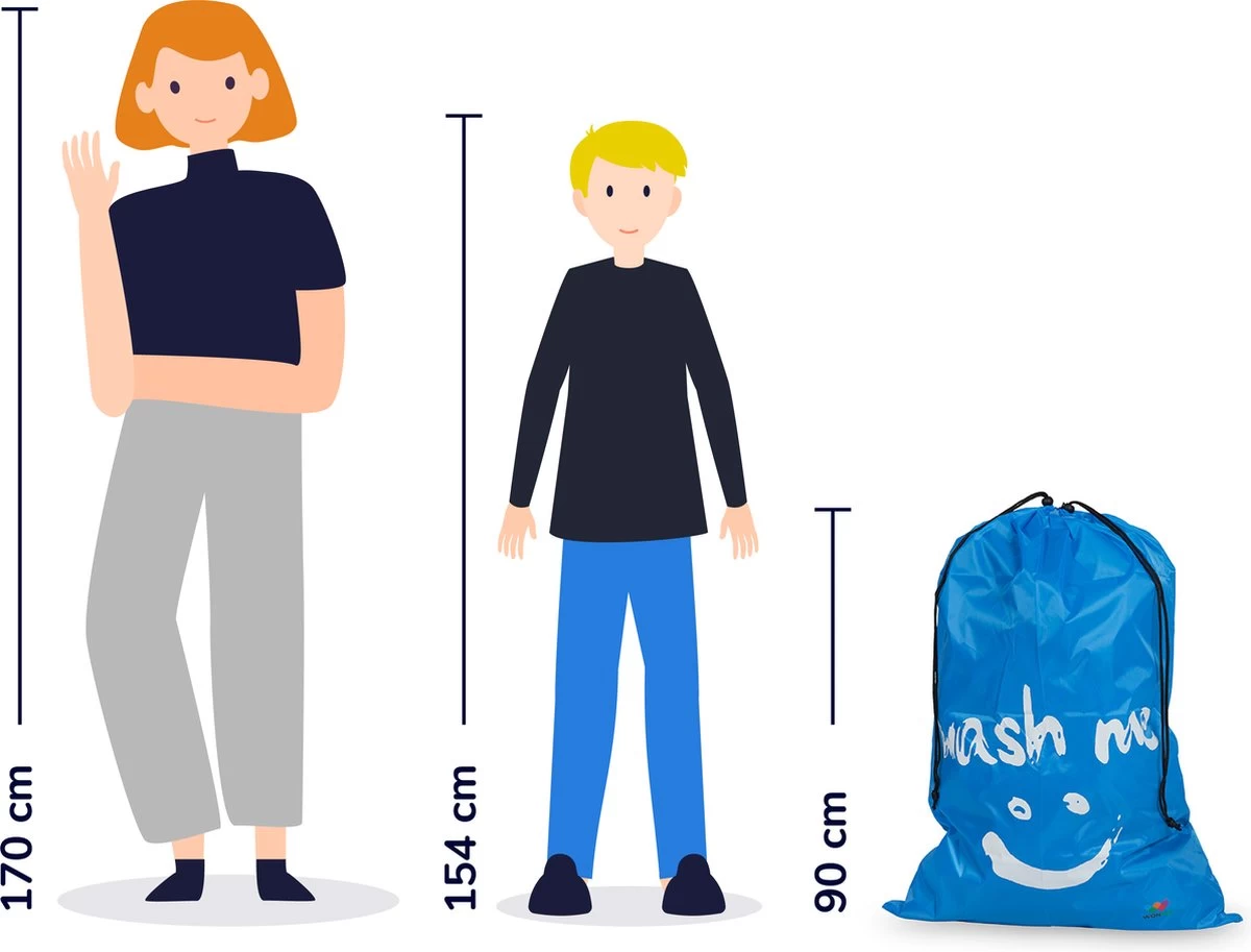 Wonair - Waszakken Voor Wasgoed - 60x90cm - Hemelsblauw - Met Trekkoord - Afbeelding 7