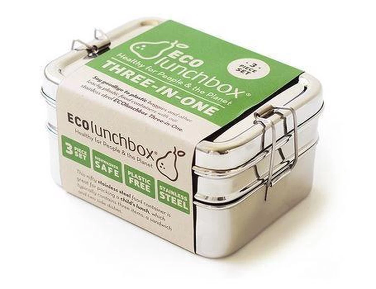 Eco Lunchbox - RVS - 3 Bakjes In 1 - Afbeelding 9