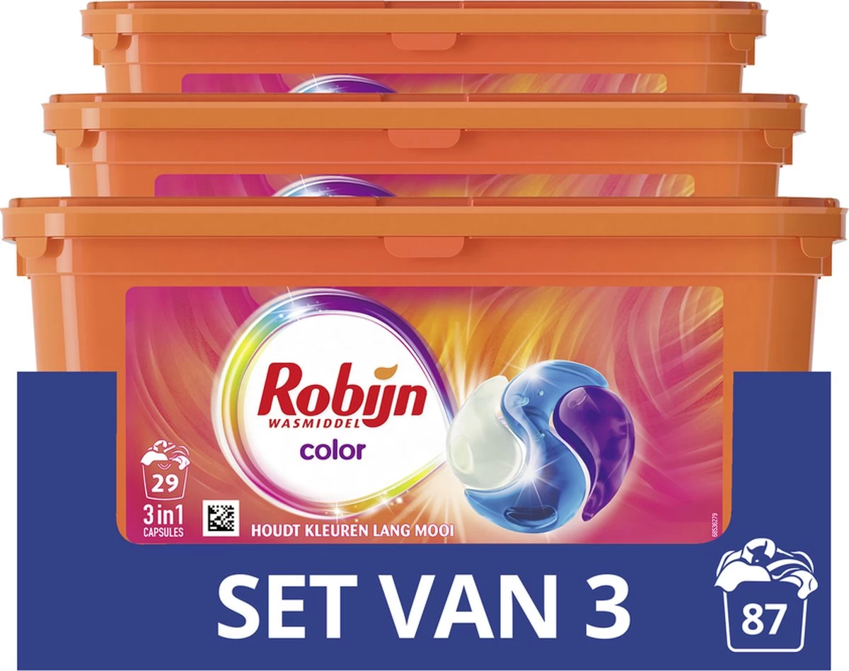 Robijn Color 3 In 1 Wascapsules - 3 X 29 Wasbeurten - Halfjaarbox - Afbeelding 4