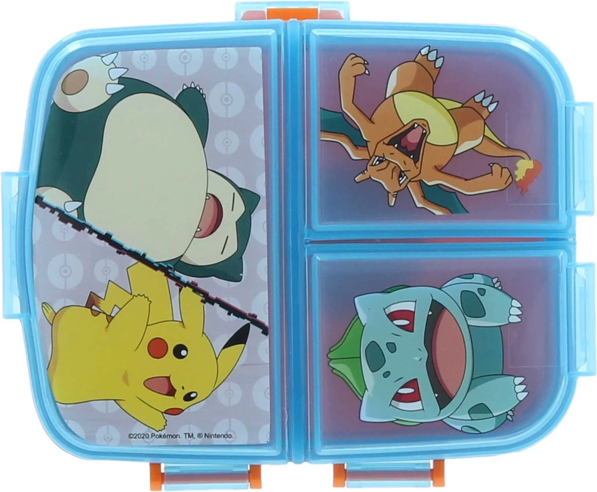 Mickey Mouse Pokemon Multi Broodtrommel 3 Vakjes - 18x13 Cm - Lunchbox - Brooddoos - Afbeelding 2
