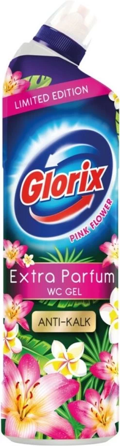 Glorix WC Powergel Toiletreiniger Pink Flower - 6 X 750 Ml - Voordeelverpakking