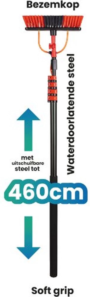 Chimb Telescopische Wasborstel - Uitschuifbare Waterborstel - Ramenwassen - 4,6 Meter - Met Zeepdispenser - Afbeelding 7