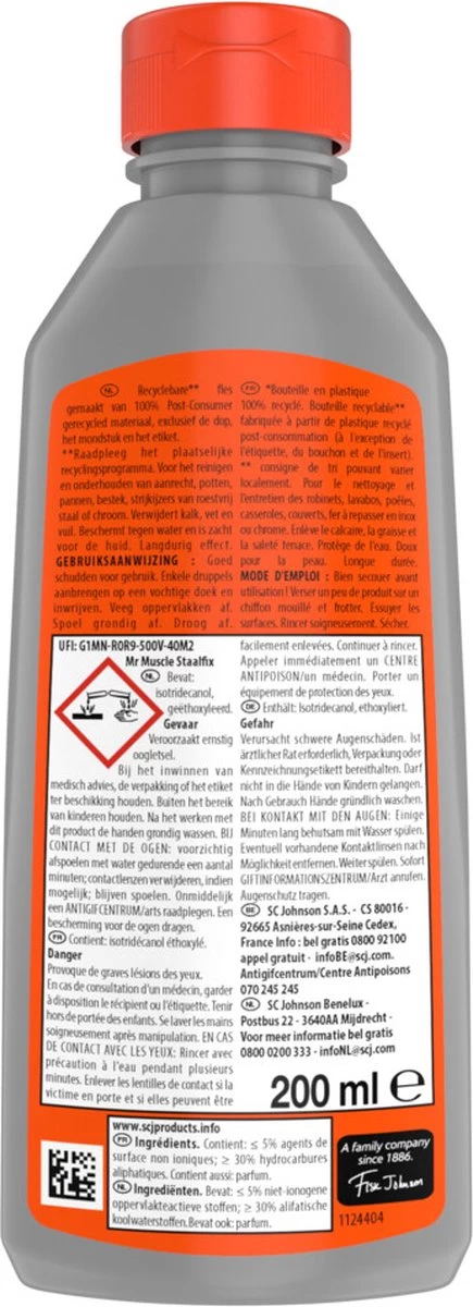 4x Mr. Muscle Staalfix 200 ML - Afbeelding 2