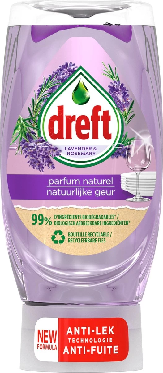 Dreft Natuurlijke Geur - Afwasmiddel - Lavendel & Rozemarijn - Ondersteboven Fles - Voordeelverpakking 8 X 370 Ml - Afbeelding 6