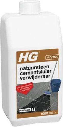 HG Natuursteen Cement- & Kalksluier Verwijderaar (HG Product 31) - 1L - Veilig In Gebruik