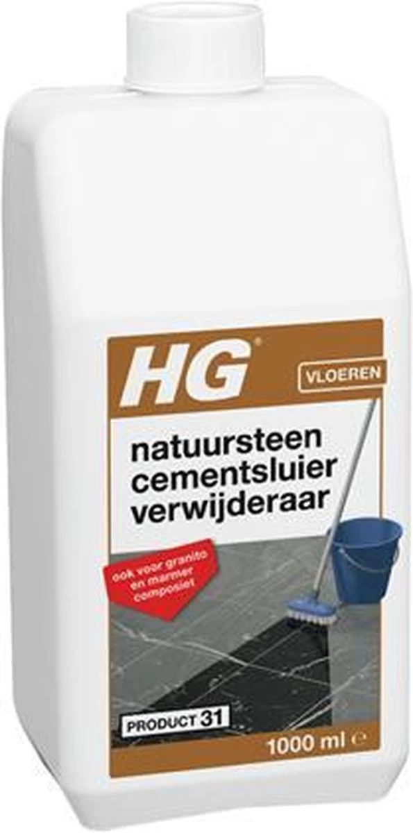 HG Natuursteen Cement- & Kalksluier Verwijderaar (HG Product 31) - 1L - Veilig In Gebruik