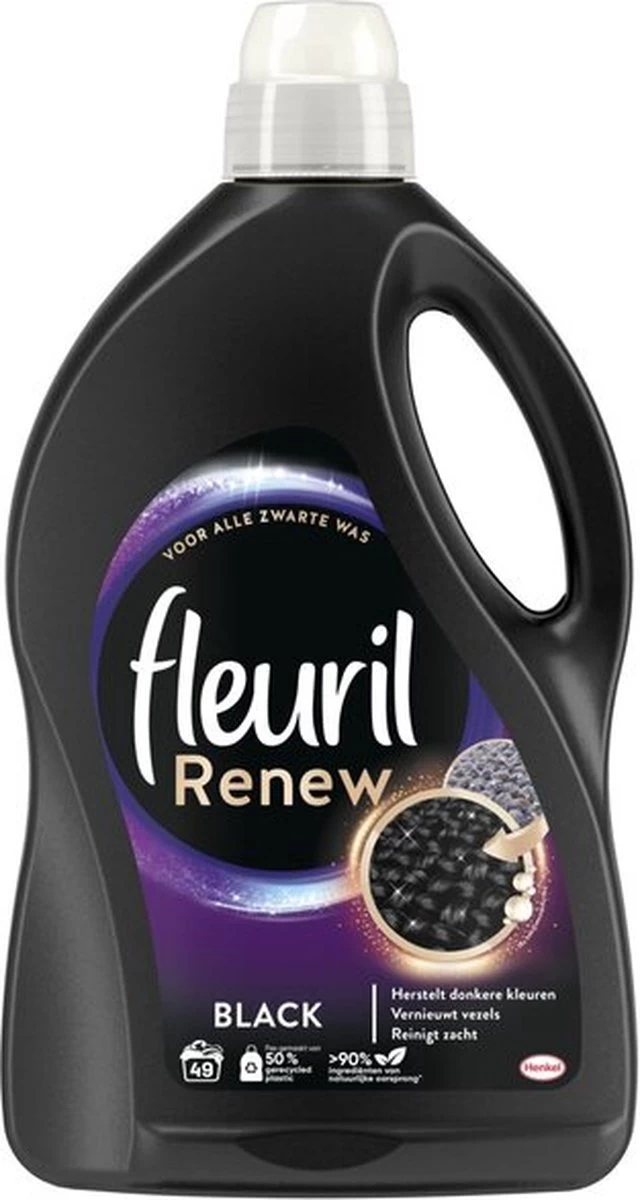 Fleuril Renew Zwart Vloeibaar Wasmiddel - 2,695 L - 49 Wasbeurten - Afbeelding 4