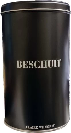 Beschuitbus Extra Breed Mat Zwart Claire Wilson's Beschuitblik