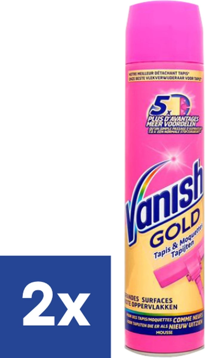 Vanish Oxi Action Gold Tapijt Mousse - 600 ML X2
