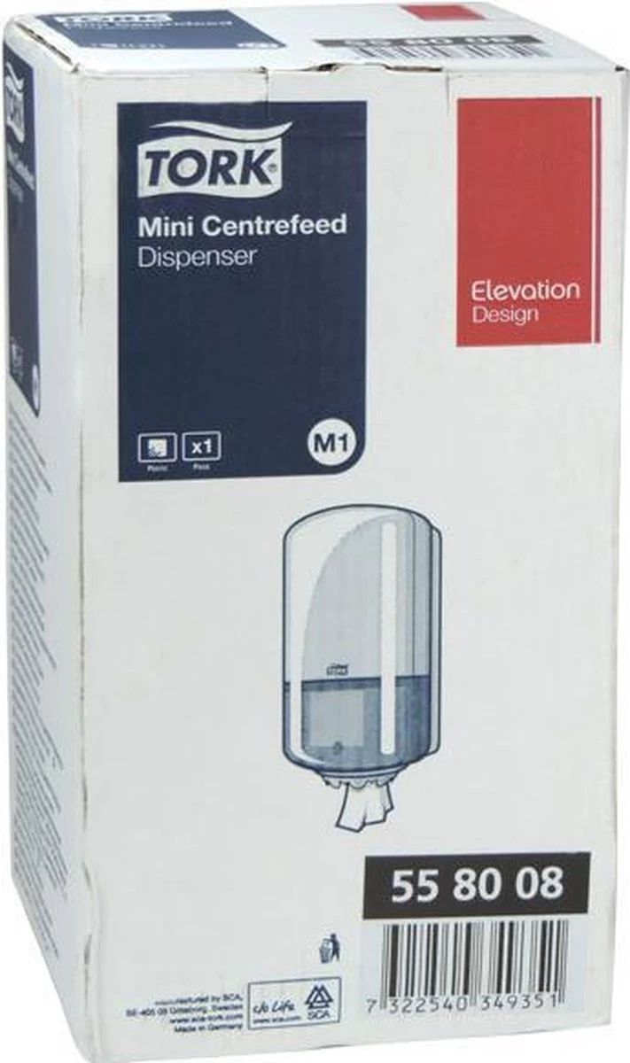 Tork Mini Centerfeed Poetspapier Dispenser Kunststof Zwart M1 - Afbeelding 3