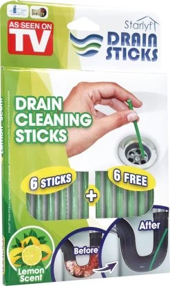Starlyf Drain Sticks 12 Pack - Afvoer - Ontstopper Sticks - Gootsteenontstopper Sticks - Gootsteen Ontstopper