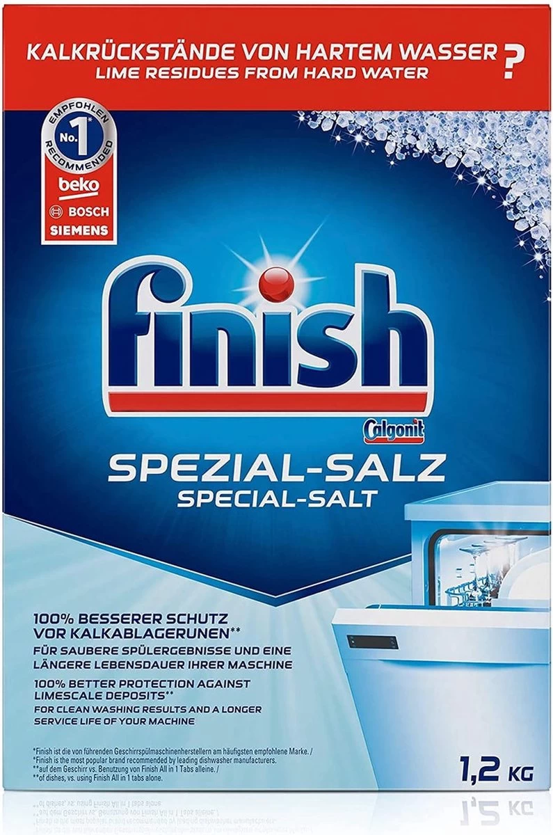 Finish Zout Vaatwaszout 3 X 1,2kg & Glansspoelmiddel 2 X 750ml - Afbeelding 2
