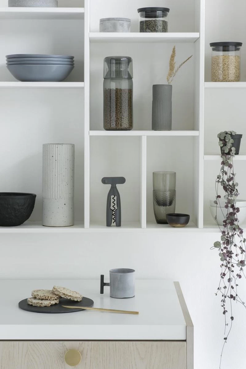 Brabantia Voorraadbussen Met Maatbeker Set Van 2 - 1,3 L - Dark Grey - Afbeelding 4