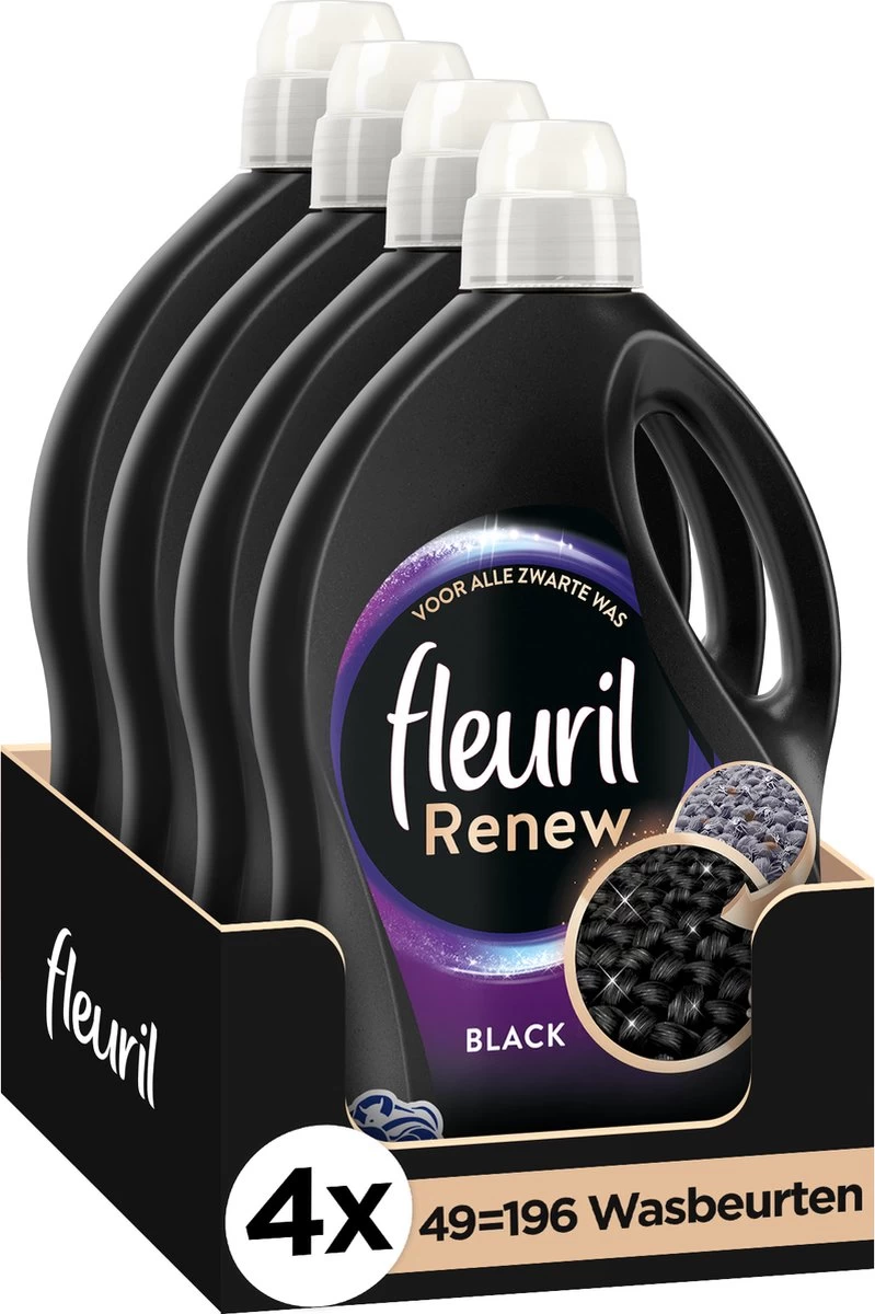 Fleuril Renew Zwart Vloeibaar Wasmiddel - 2,695 L - 49 Wasbeurten - Afbeelding 3