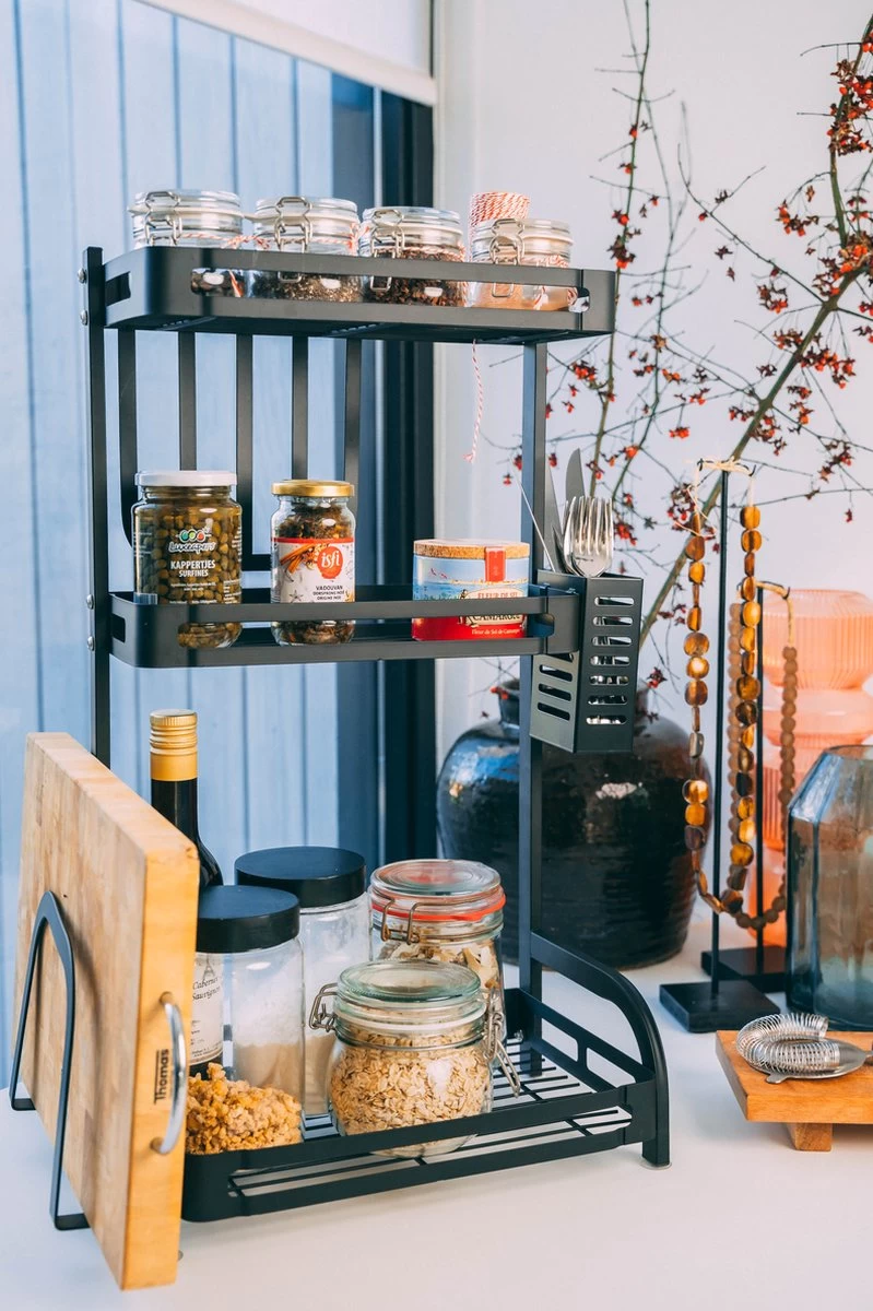 Sens Design Kruidenrek Staand – Keukenrek Voor Kruidenpotjes - Zwart - Afbeelding 11