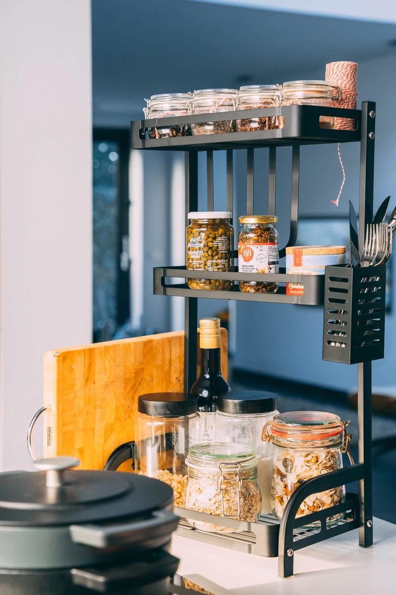 Sens Design Kruidenrek Staand – Keukenrek Voor Kruidenpotjes - Zwart - Afbeelding 13