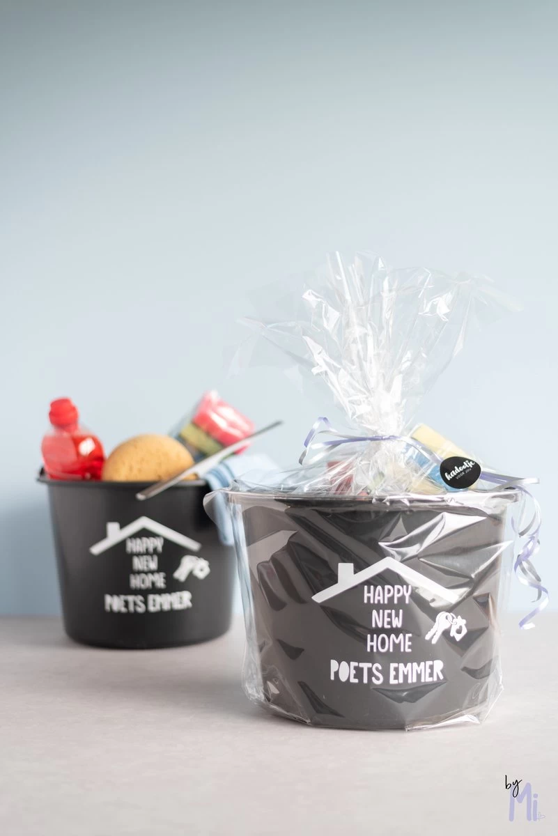 ByMi| Poetsemmer Happy New Home | Cadeautje Huis |Housewarming |Nieuwe Woning | Gepersonaliseerd - Afbeelding 4