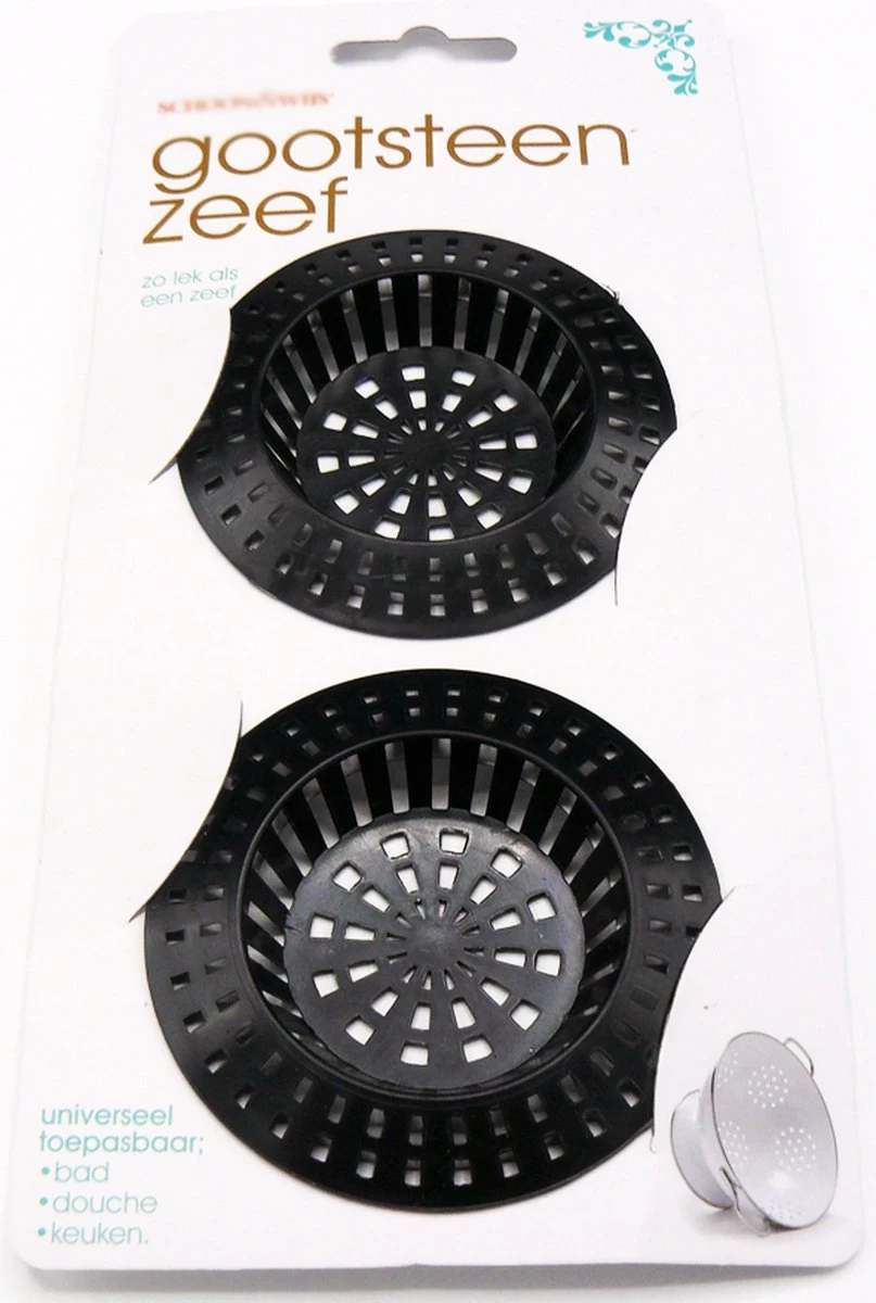 Doodadeals® Gootsteen Zeef - Afvoerzeef Douche - Plastic - Universeel Toepasbaar - Zwart - 2 Stuks - Afbeelding 2