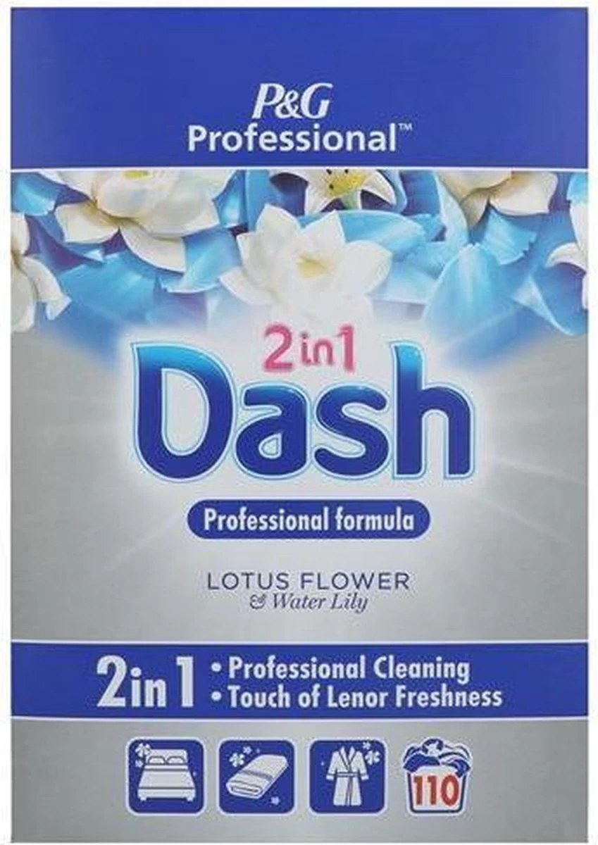 Dash 2 In 1 Lotusbloem En Lelie Waspoeder - XL Pack - 110 Wasbeurten - Afbeelding 4