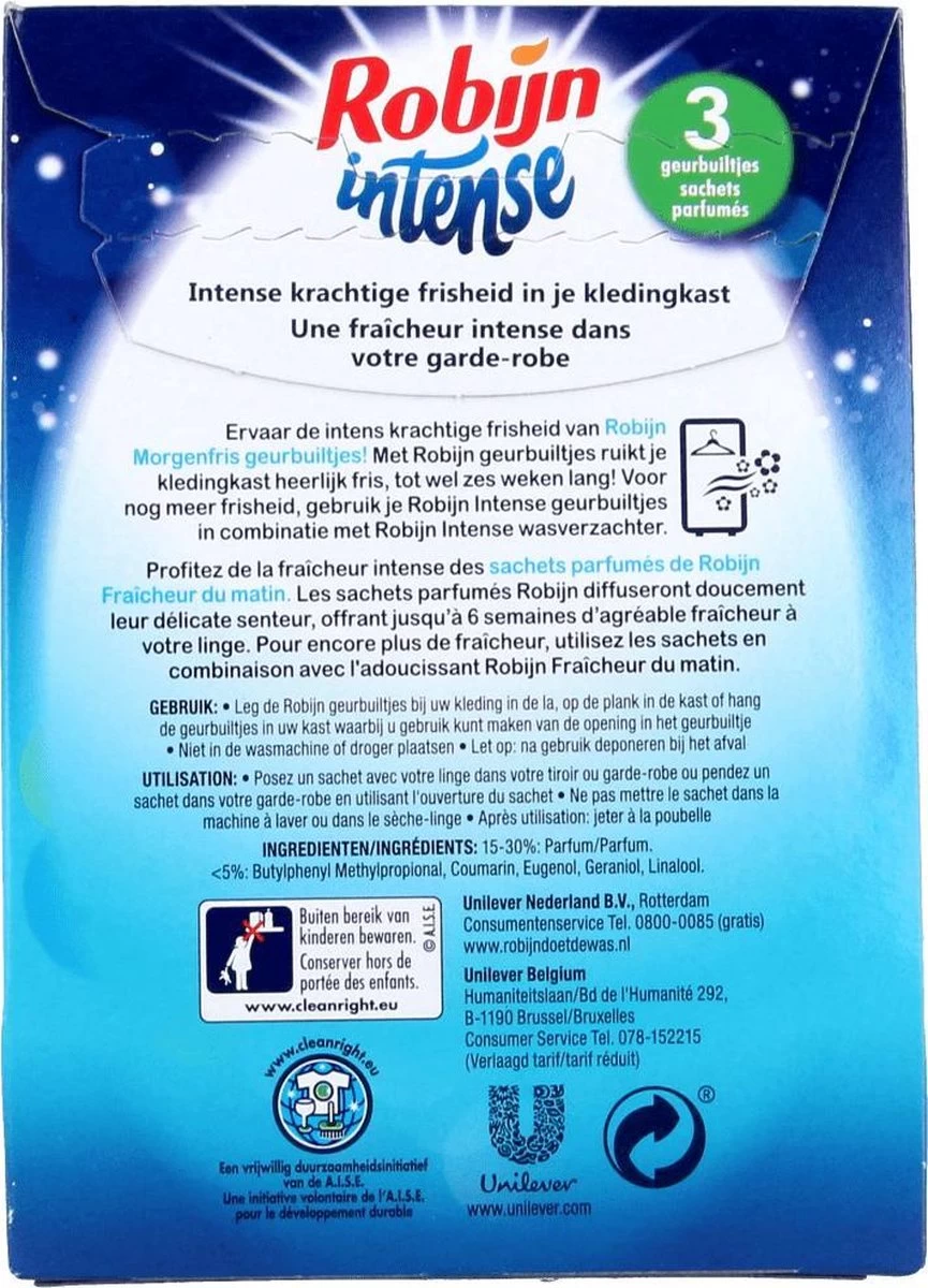 Robijn Geurbuiltje Intense 3 STUKS - Geur- Geurbuiltjes- Geurzakjes Voor In De Kledingkast - Afbeelding 2