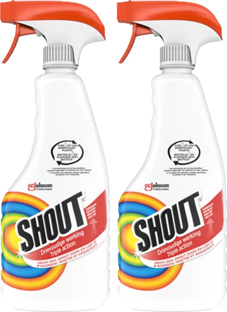 Mr Muscle Shout Vlekkenoplosser Triple Action - Spray - 2 X 500 Ml - Afbeelding 5