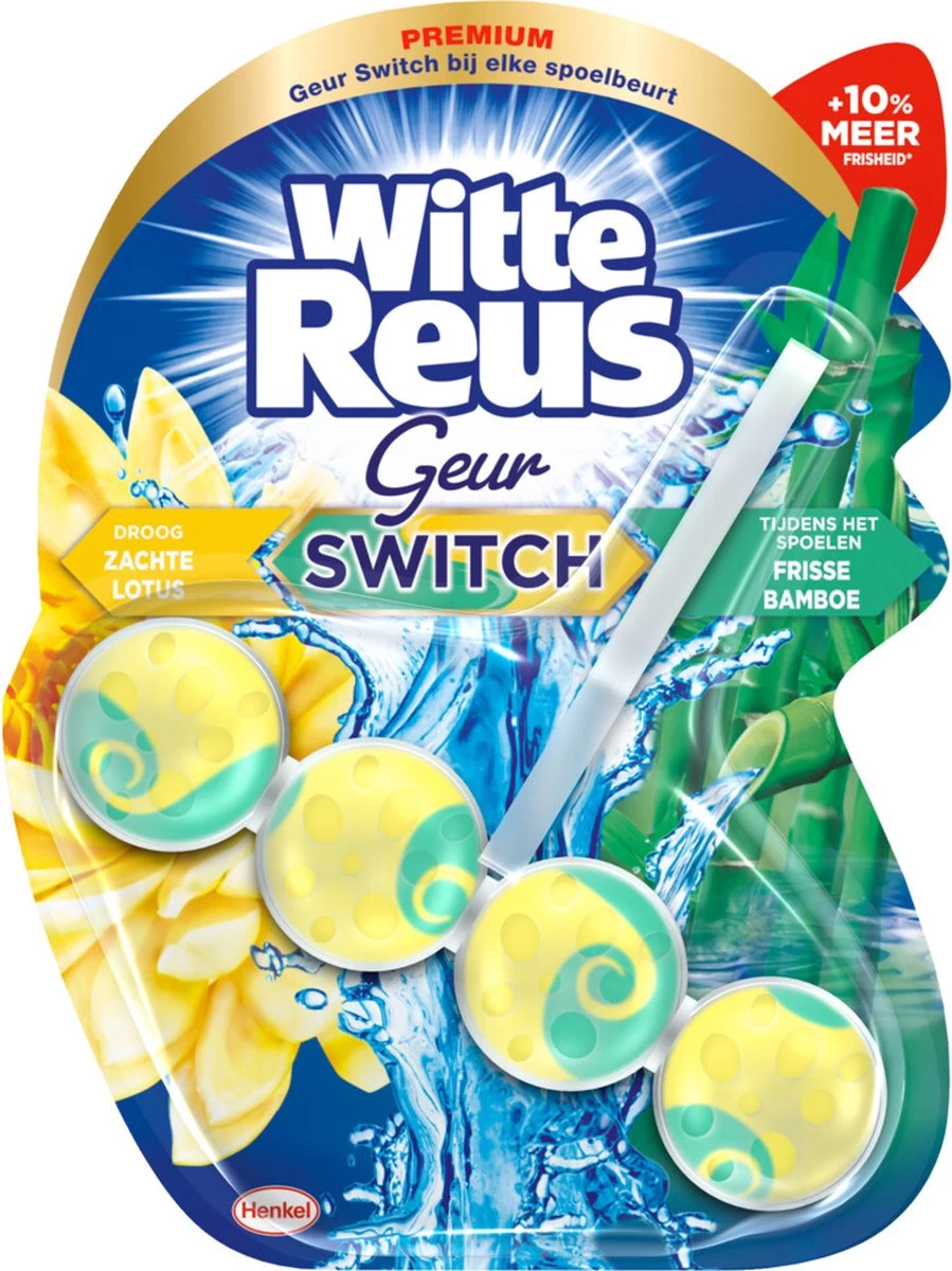 Witte Reus Toiletblok Geur Switch - Lotus Bamboe - WC Blokjes Voordeelverpakking - 10 Stuks - Afbeelding 3